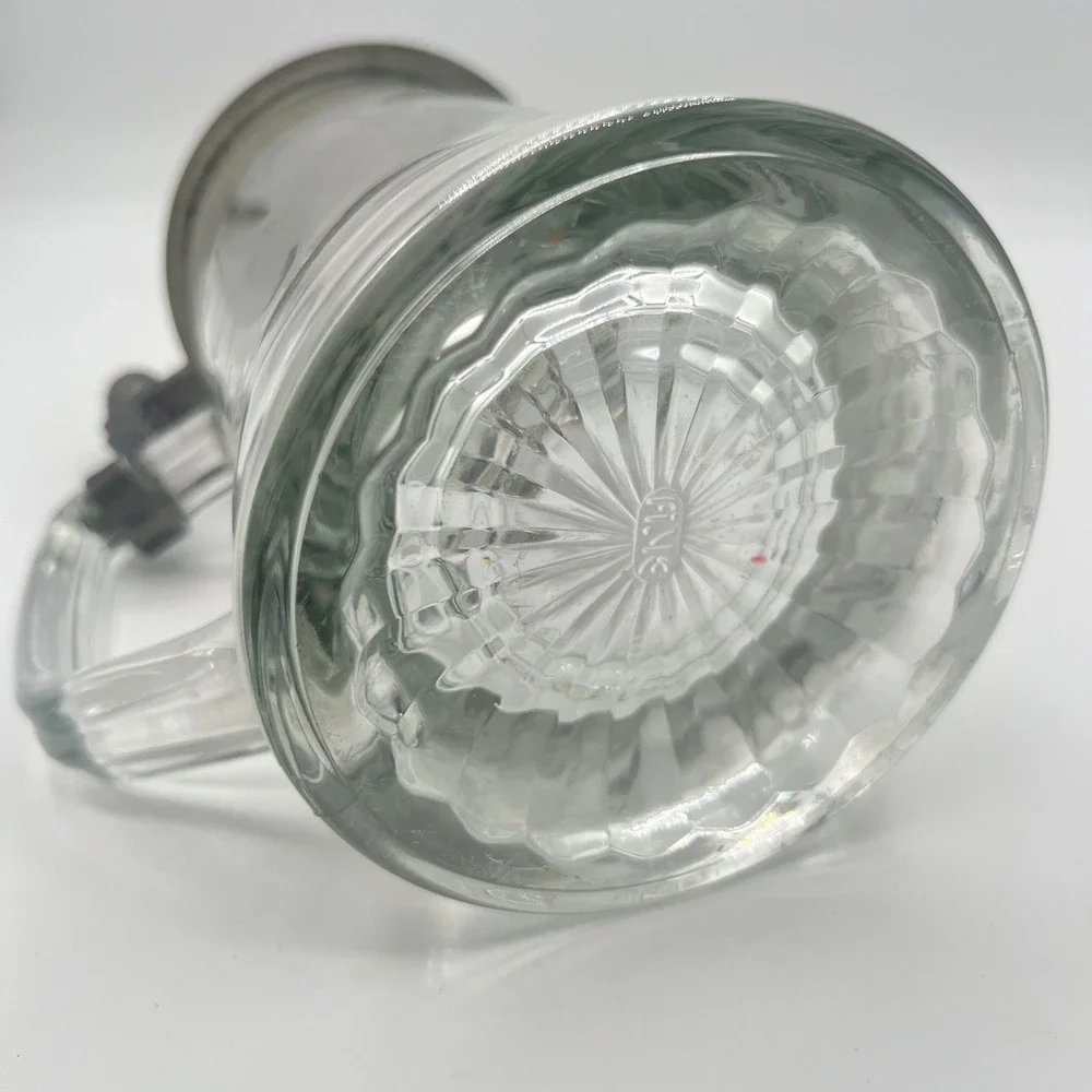 Vintage‎ Regenhutte Etched Glass Beer Stein Deer Game Bird German Style